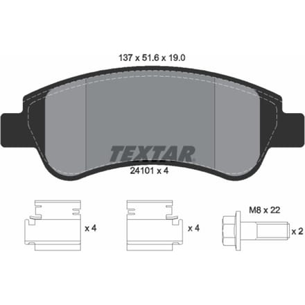 Remblokset TEXTAR 2410101, voor