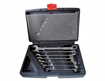 Powerbuilt Ringsleutelset met Ratel - 7 Onderdelen - CRV Staal