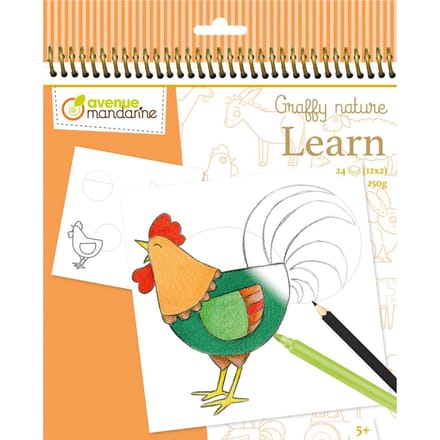 Spiraal boek leren tekenen Graffy Nature "De boerderij"