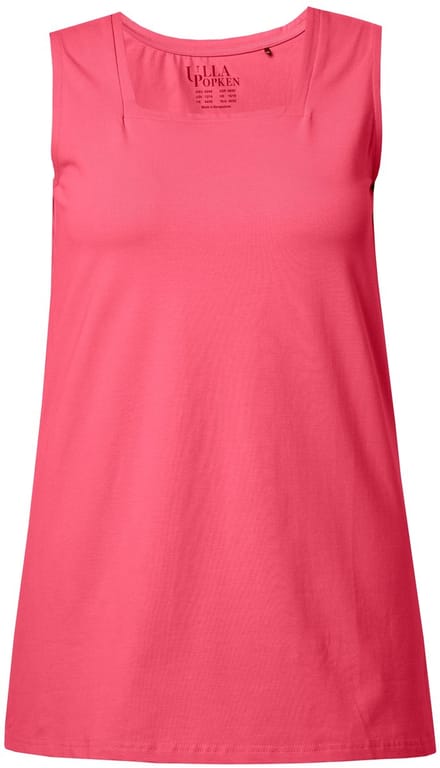 Ulla Popken - Dames - Longtop classic fit carréhals mouwloos - Lichtfuchsia - Maat 62+