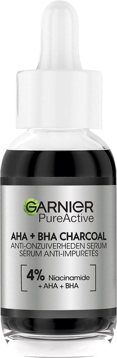 Garnier PureActive AHA + BHA Charcoal Anti-Onzuiverheden Serum - 30ml