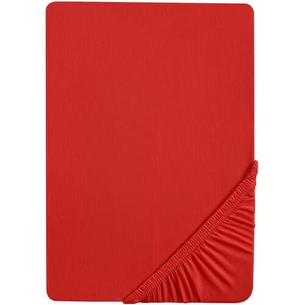 BIBERNA Jersey hoeslaken (Rood, 90-100 x 200 cm)