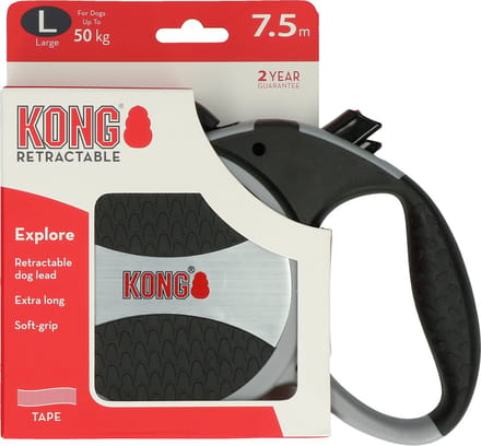 KONG Explore Intrekbare Lijn grijs tot 50kg lengte ca 7,5m Hond