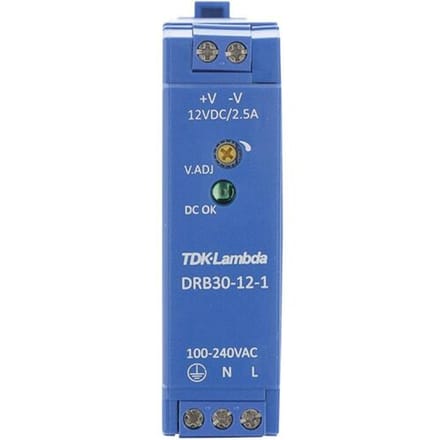 TDK-Lambda DRB30-12-1 DIN-rail netvoeding 12 V/DC 2.5 A 30 W Aantal uitgangen:1 x Inhoud 1 stuk(s)