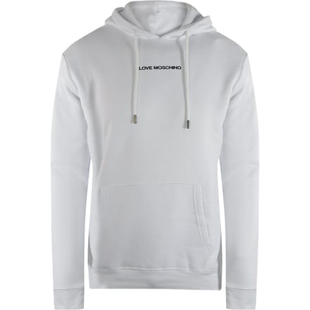 Love Moschino Effen Witte Hoodie Met Logo