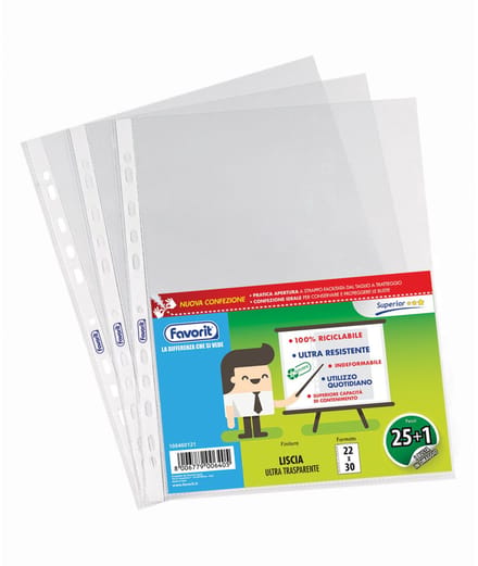 Favorit 400083625 sheet protector 220 x 300 mm Polypropyleen (PP) 26 stuk(s)