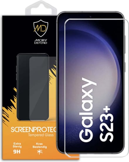 MobyDefend Screenprotector - Geschikt voor Samsung Galaxy S23 Plus (S23+) - Case-Friendly Screensaver - Gehard Glas