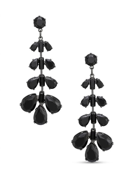 AVANT-GARDE PARIS Oorbellen - Chandelier - Statement - Rhodium Plated - 5.4 cm - Abstract Botanisch