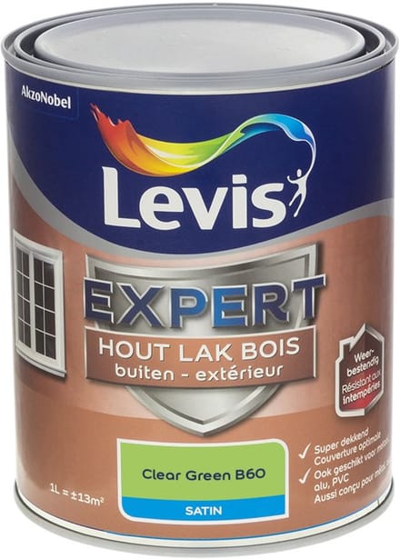 Levis - Expert Hout Lak Buiten Satin Mix - Clear Green B60 - Mengverf - 1 L
