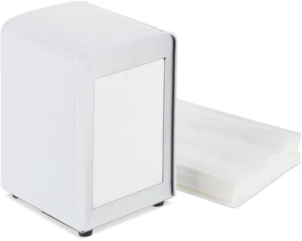 servettenhouder - retro - 15x9,5x11 cm - wit
