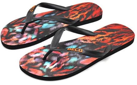 BECO heren teenslippers - zwart/multi color - maat 40-41