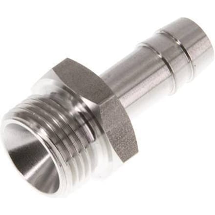 G 3/8'' Buitendraad x 9mm RVS Slangpilaar 40 Bar