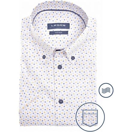 Ledûb Overhemd Multicolored Fashion Dot Wit-Geel / male