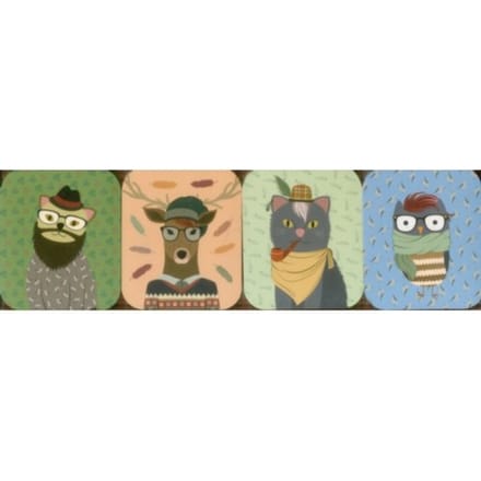 Pocket Note Set Of 4 Mini Pads: Hipster Animals - Smith Fiona