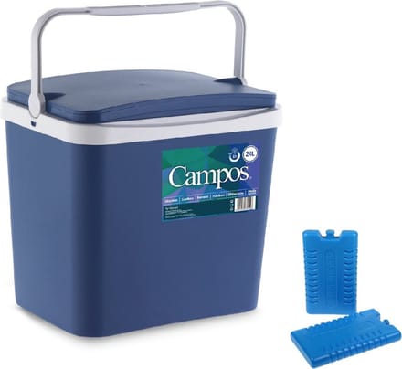 Koelbox donkerblauw 24 liter 40 x 30 x 36 cm incl. 2 koelelementen