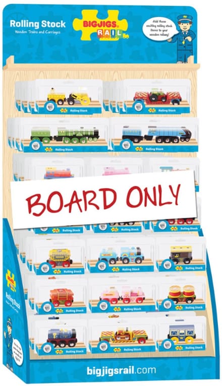 BigJigs speelgoed Rolling Stock Display Board karton educatief.