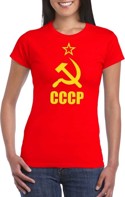 Rood CCCP - oude Sovjet-Unie t-shirt - rood - voor dames - rusland - communisten S