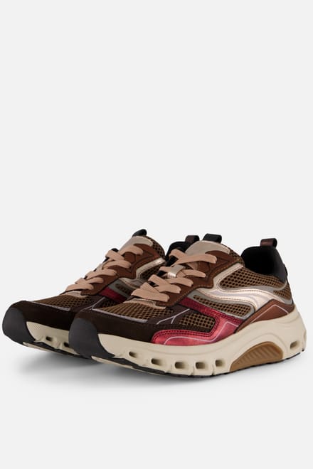 Gabor Rollingsoft Sneakers rood Metallic Suède - Maat 5,5