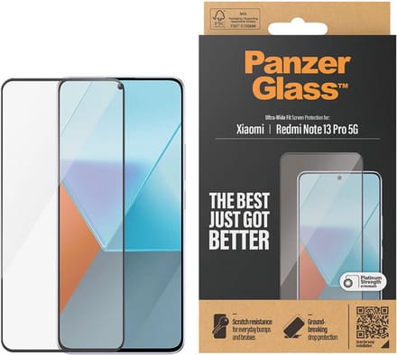 PanzerGlass Ultra-Wide Fit Anti-Bacterial Screenprotector voor de Xiaomi Redmi Note 13 Pro (5G) / Poco X6