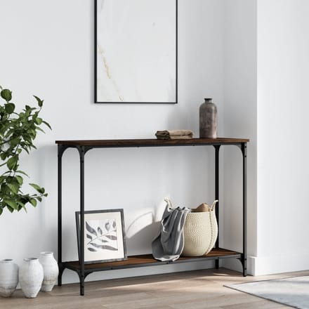 vidaXL - Wandtafel - 101x30,5x75 - cm - bewerkt - hout - bruin - eikenkleur
