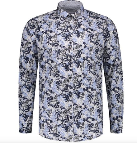 Dstrezzed Overhemd Slim Fit Print Wit (303282 - 100)