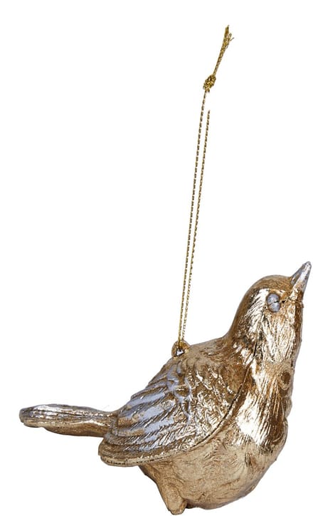 HOGEWONING BV - Kerstboomhanger Gouden Vogel 10 cm, chique decoratie