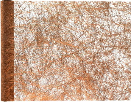 Santex Kerstdiner tafelloper op rol - 2x - metallic koper glans - 30 x 500 cm - polyester