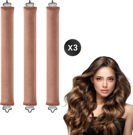 DIVERZA Haarkruller – Heatless Curls – Haarkruller Zonder Hitte – Krullend Haar – Haarrollers 3 delig – Roze