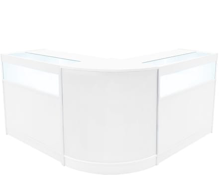 Iris led winkeltoonbankset - wit - 60+2x90 cm - led-verlichting