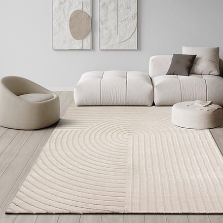 the carpet Knight - Modern vloerkleed, kortpolig, 3D-effect, elegante structuur, beige, 80 x 150 cm