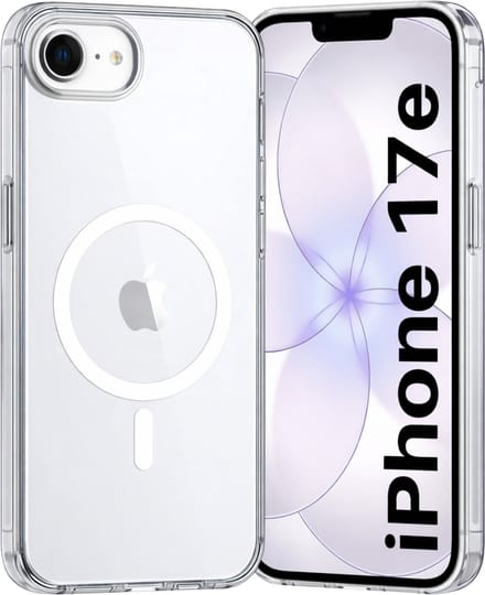 iPhone 17e Hoesje backcover Shockproof siliconen Transparant met geïntegreerde magnetische cirkel