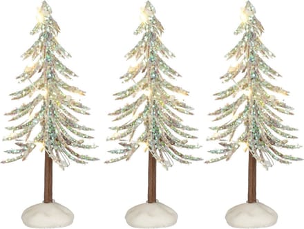 Luville - Snowy Tree White Lighted - Set of 3