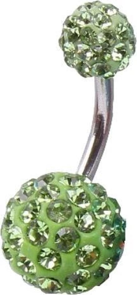 Fako Bijoux® - Navelpiercing - Disco Dots Duo - Groen