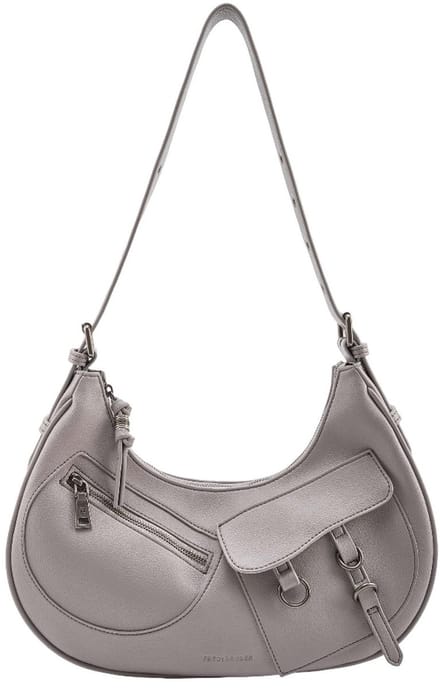 FREDsBRUDER schoudertas My Bestie Shoulderbag With Pockets Warm Grey Taupe