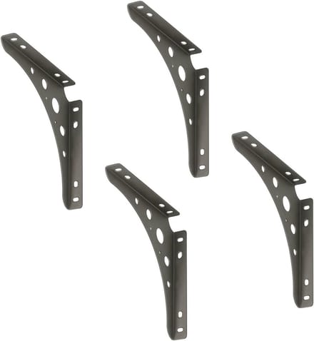 x siwitec Delta Line console 200 x 200 mm in mat staal, plankdrager met een draagvermogen van 95 kg, plankdrager