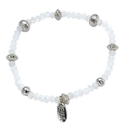 Behave - Armband dames - Witte facetkralen met accent - Minimal look