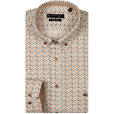 Giordano Overhemd Ivy Twill Mini Graphic Flowers Oranje-Multi / male