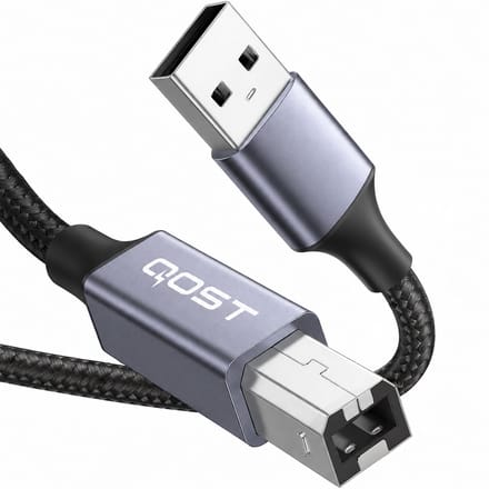 Qost - USB-A naar Printerkabel - USB 2.0 naar USB B Kabel - 1 Meter - Spacegrey