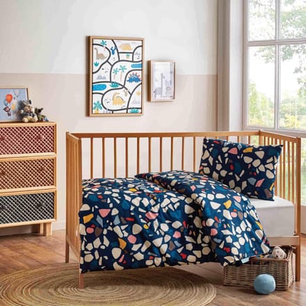Hibboux dekbedovertrek Terrazzo Azure 140x220