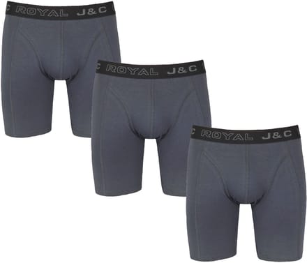 3-PACK LUXE EN ELASTISCHE HERENBOXERSHORT MET LANGE PIJPEN J&C - maat M