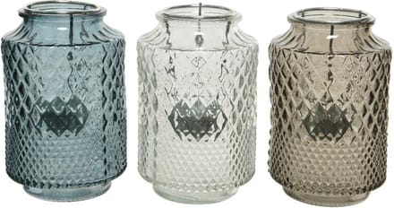 Decoris Theelichthouder - Branders - Ø9.50x14.50 cm Assorti