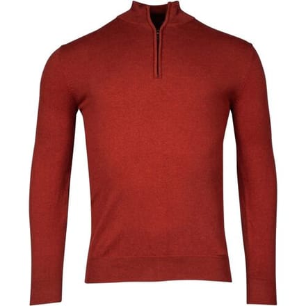 Baileys Trui Pima Cotton Halfzip Single Knit Stone Red / male
