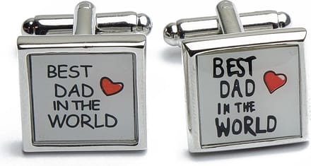 Manchetknopen - Best Dad in the World Tekst Zwart met Wit