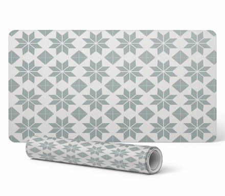 Stijlvolle vinyl computermat met geometrisch bloemenpatroon, 90x45 cm
