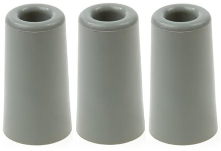 Deurbuffer / deurstopper - 3x - grijs - rubber - 75 x 40 mm - deurstop