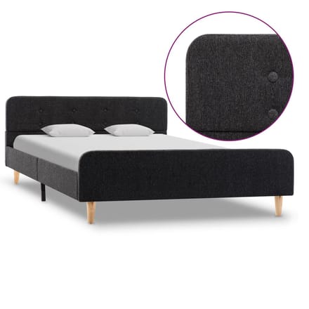 vidaXL - Bedframe - jute - donkergrijs - 120x200 - cm