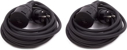 Benson Verlengsnoer rubber - 2x - 5 meter - spatwaterdicht IP44 - 3500W - 3-polig