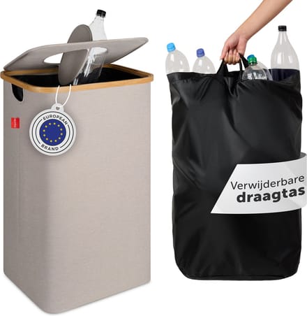 Blumtal - Afvalscheiding - Recycle afvalbak - 100L - Statiegeld container - Lege Flessen - Beige