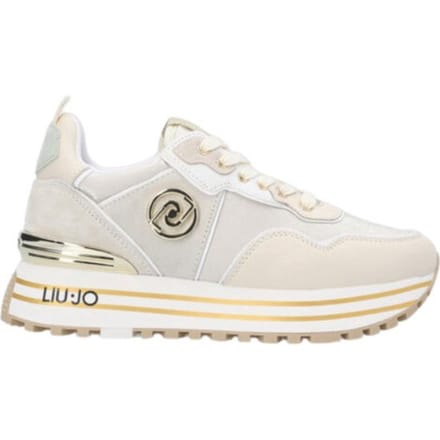 Liu Jo - maat 38- Shiny Nylon Platform Dames Sneakers - Milk/Lamb