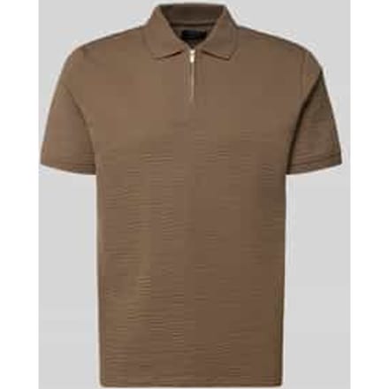regular fit poloshirt met structuurpatroon
